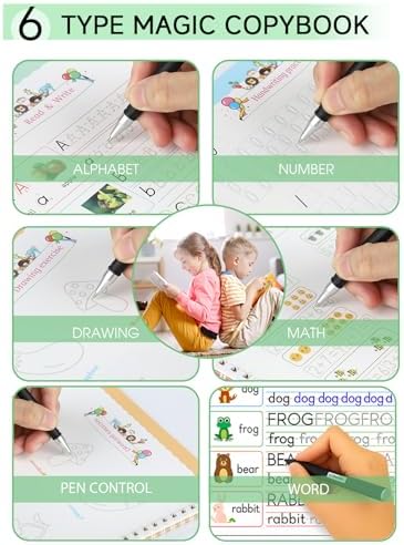 Monking Magic Grooved Writing Practice Books, Reusable Handwriting Workbook - Image 5