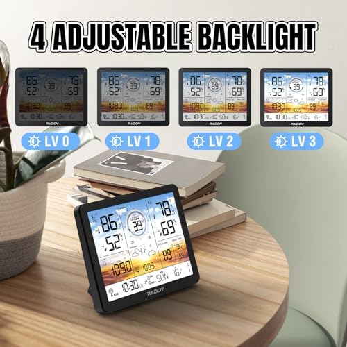 Raddy AG7 Wireless Weather Station, Color Display Atomic Clock - Image 2