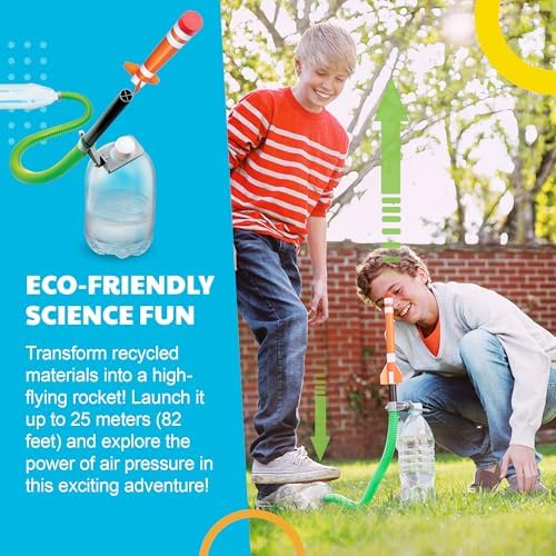 Green Science - Green Rocket - STEM Rocket Launcher for Kids - Build & Launch a Recycled Rocket with Air Pressure - Educational Toy for Young Scientists - Easy & Engaging Science Experiment - Image 4