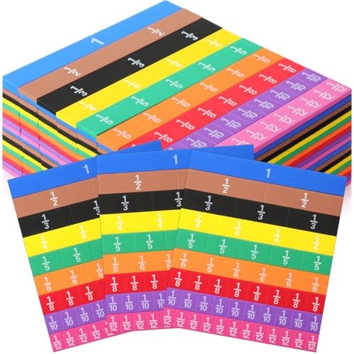Sayglossy 24 Sets Fraction Tiles Set for Math Classroom Fractions Manipulatives Math Learning Manipulatives for Home School Supplies by Sayglossy