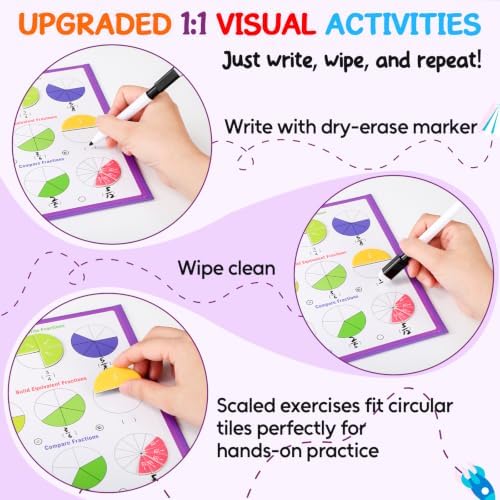 Magnetic Fraction Playbook with Tiles & Circles Kid Fraction Manipulatives - Image 5