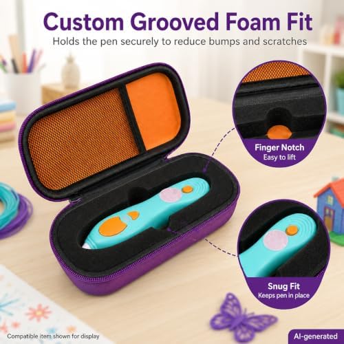 GWCASE Foam Insert Case for 3Doodler Start+ Essentials 3D Pen, Purple - Image 6