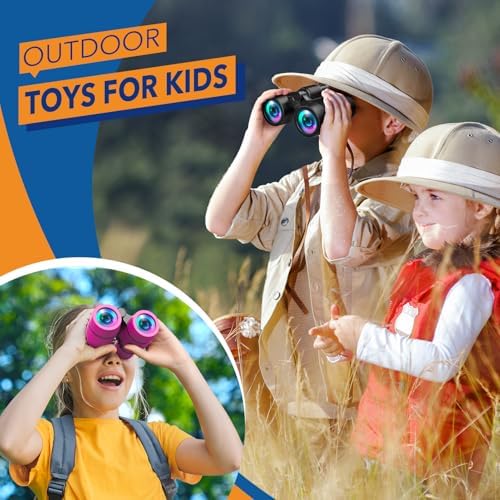 Boy Toys Ages 3-8: Kids Binoculars with Bird Watching Manual 4 5 6 7 8 Year Old Boys Girls Christmas Birthday Gifts Outdoor Travel Binoculars Toy for Kid Age 4-6 Toddler Camping|Hiking Toys - Image 3