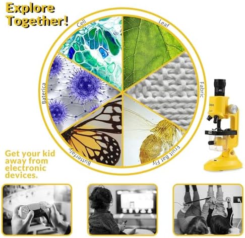 Little World Kids Microscope with LED Light - 100X/400X/1200X Magnification - Image 3