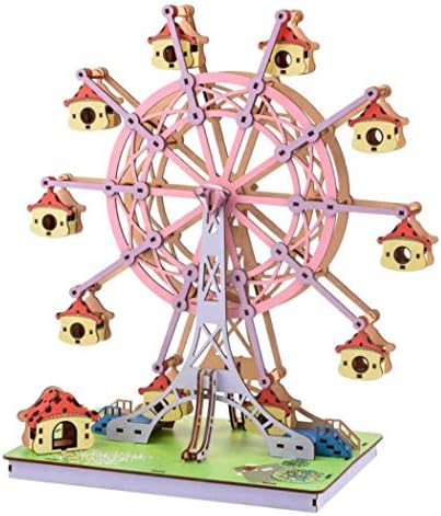 Large Size Wooden Ferris Wheel Building DIY Model Kits - Educational STEM Toys | 3D Puzzles Science Kits for Adults Kids | Mechanical Assembly Stem Colorful by Unknown