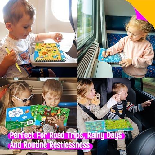 SpriteGru Dry Erase Mazes Game Pad, 30 Mazes Reusable & Erasable Book, Fun Brain Challenge Games Interesting Educational Toy and Learning Tool for Road Trip Airplane Travel - Image 4