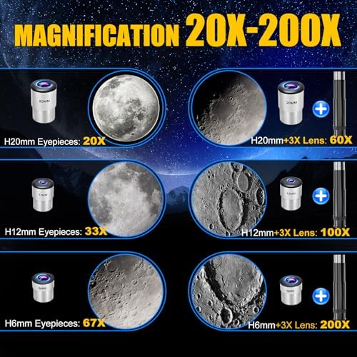 Telescope, Telescope for Kids & Adults, 70mm Aperture 500mm Refractor Telescopes for Astronomy Beginners with Tripod, Moon Filter, Phone Adapter & Backpack, Gifts for Kids & Beginners - Image 3