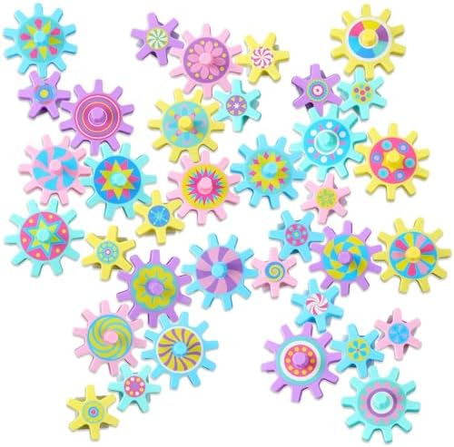 Relaxweex 36 Pcs Magnetic Gears Interchangeable for Fridge, Macaron by Relaxweex