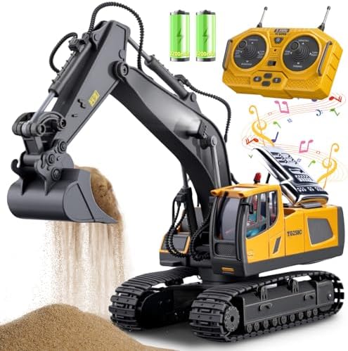 Remote Control Excavator Toys, 11 Channel 1:20 RC Construction Truck by Samtop
