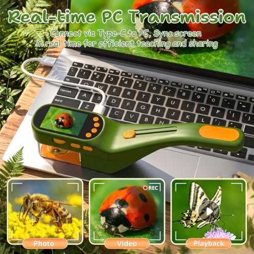 Bug Catcher for Kids, 500X Zoom, 2.4" Screen, STEM Toy 4-8, Pine - Image 6