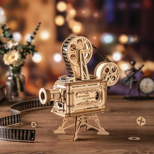 ROKR 3D Wooden Puzzles for Adults- 183pcs Mechanical Model Building Kit Wooden Craft Movie Projector Gift for Adults 14+ (Vitascope) - Image 2