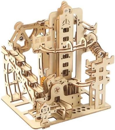 Adult 3D Wooden Marble Run Puzzle Kit, DIY Mechanical Model Construction Set, Educational STEM Puzzle Desktop Toy or Decorative Item for Teens Aged 14 and Up by hnyzlstPuzzle