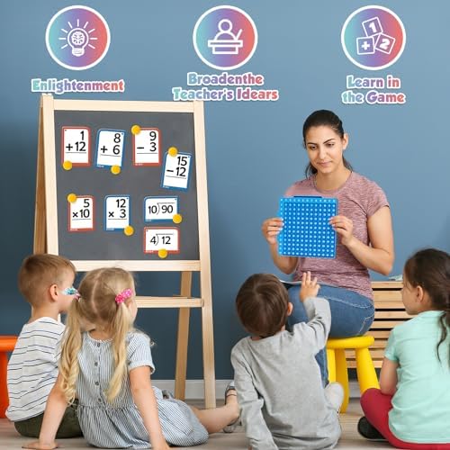 Torlam Math Flash Cards + Math Board, Multiplication Flash Card Times Table Chart, Math Manipulatives Division, Addition, Subtraction Games Toys for Kids, 1st, 2nd, 3rd, 4th, 5th, 6th Grade - Image 4