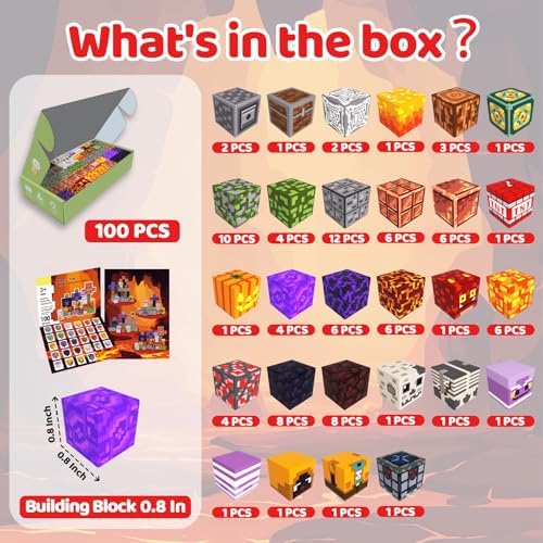 Magnetic Blocks, 100PCS Light Up Building Cube Toys Gifts for Kids - Image 2