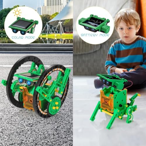 Solar Robot Kit, 14-in-1 STEM Building Toy for Kids DIY Science Robotic Set - Image 4