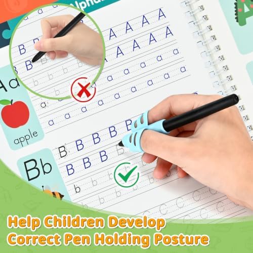 Magic Grooved Writing Practice for Kids Ages 3-8, 7 Reusable Large Books - Image 3