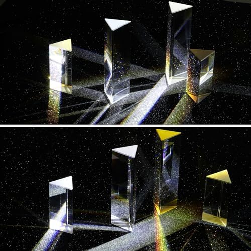 Kanayu 12 Pcs Clear Triangular Prism Optical Glass,2.5 Inch, 4 Inch - Image 3