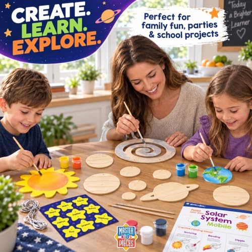 Works of Ahhh... Classic Wood Paint Kit - Solar System Mobile Craft Set - Kid - Image 4