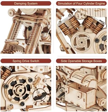 ROKR 3D Wooden Puzzles for Adults 1:8 Scale Motorcycle Model Car Kits to Build - DIY Wood Craft Hobbies for Adults/Men/Women Cool Gifts Home Decor - Image 3