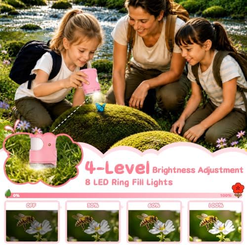 SEEKID Microscope for Kids 200-1000X, STEM Toy Science Kit for Kid(Pink) - Image 3