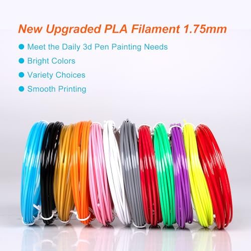 Kretrum 3D Pen Filament Refills 12 Colors Compatible with SCRIB3D MYNT3D PIKA3D 3D Pen for Kids Each Color 10Feet 1.75mm PLA 3D Printing Pen Filament Refills, NOT FIT 3Doodler Start Pen - Image 4