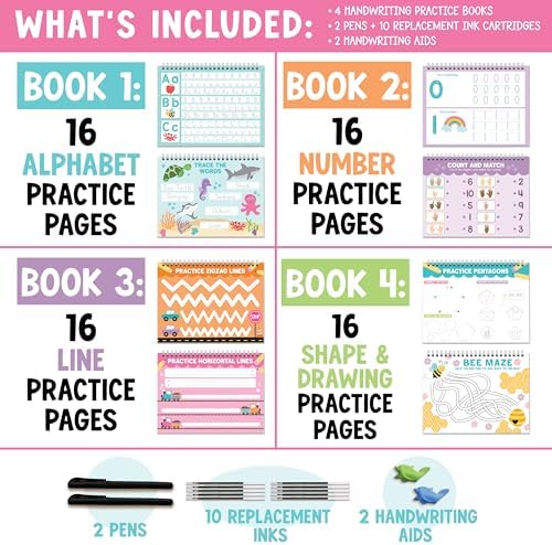 4 Grooved Writing Books for Kids 3-8 Large Reusable PreK Tracing Workbooks - Image 3