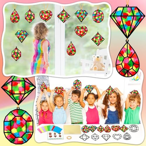 Qyeahkj 36Set Jewel Suncatchers Crafts Kit for Kids - Image 6