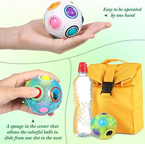 Sumind 3 Pieces Magic Puzzle Rainbow Ball 3 Colors Fidget Puzzle Ball - Image 3