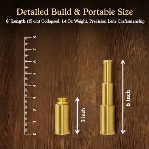 NauticalMart 6 Inch Brass Telescope with Wooden Box for Nautical Collectibles and Pirate Spyglass for Young and Adults, Ideal Decorative Piece for Home or Office - Image 4