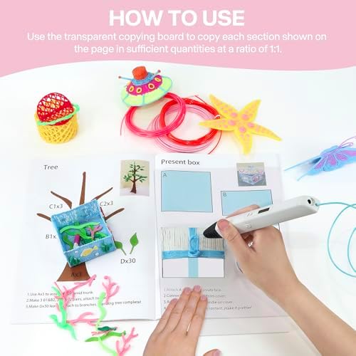 3D Pen Printing Drawing Book, 40 Patterns Printer Graffiti Copy Book - Image 3