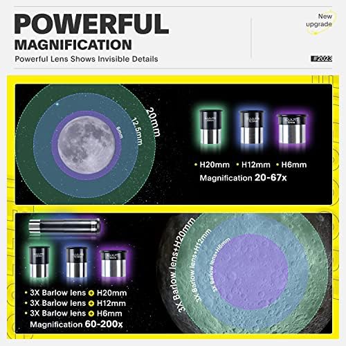 Koolpte Telescope for Kids, 70mm/400mm Travel Refractor Kit, Black - Image 3