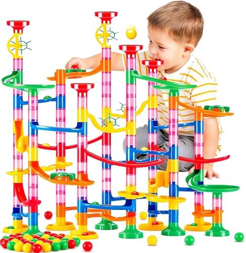 Marble Run, 133 PCS Construction Building Blocks Toys for Kids 4+ by LESSETI