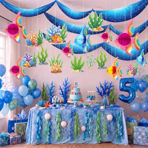60 Pcs 2026 Under The Sea Party Decor Set, Ocean Hanging Decor - Image 4