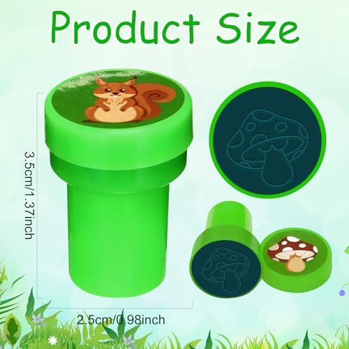 Cinrobiye 24 Pcs Woodland Animals Stampers Party Favor Set, Cute Forest Animal Stamps for Kids Birthday Party, Classroom Rewards, Nature Learning Toys, Goody Bag Fillers - Image 3