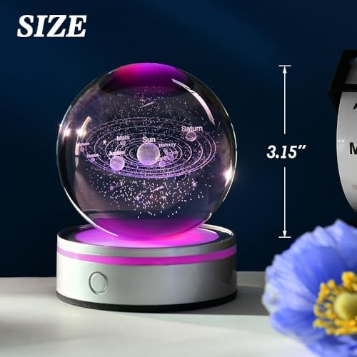 3D Solar System Crystal Ball Solar System Night Light Space Gifts - Image 6