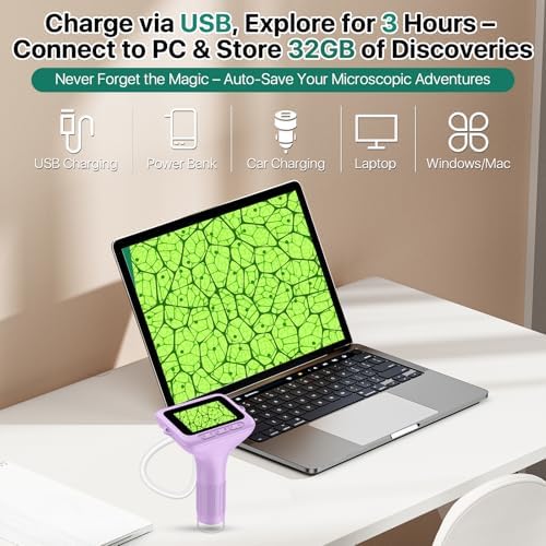Digital Handheld Microscope for Kids 3.0" HD 32GB 1000X Camera Portable - Image 6