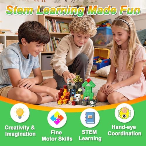 Magnetic Blocks, 100PCS Toys Building Cube Birthday Gifts for Kids - Image 7