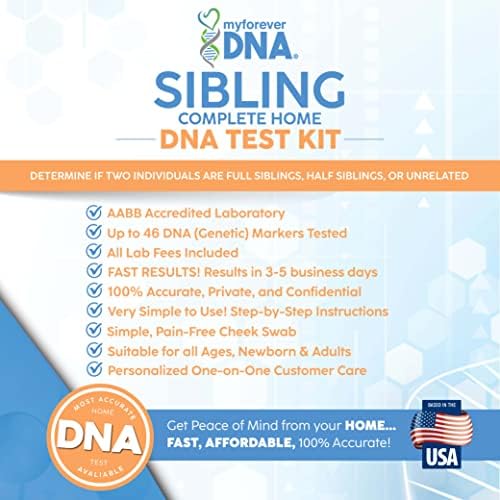 My Forever DNA® Sibling DNA Collection Kit | 46 DNA Markers | At-Home Sample Collection | Full or Half Sibling Relationship Analysis | Private & Confidential | All Fees Included - Image 2