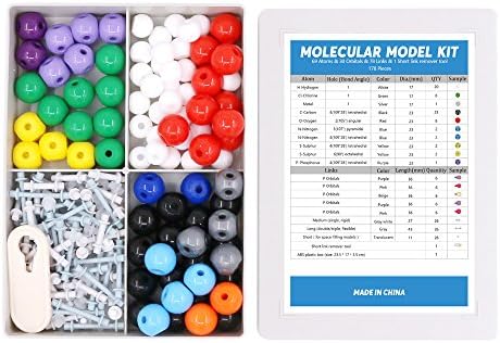 Swpeet 178 Pcs Molecular Model Kit for Inorganic & Organic Molecular Model Teacher and 16 Years and Over Teenages Kit - 69 Atoms & 30 Orbitals & 78 Links & 1 Short Link Remover Tool - Science Toys - Image 5