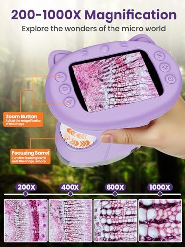 1000X Handheld Digital Microscope for Kids, 2.4" IPS Screen STEM Toys - Image 4