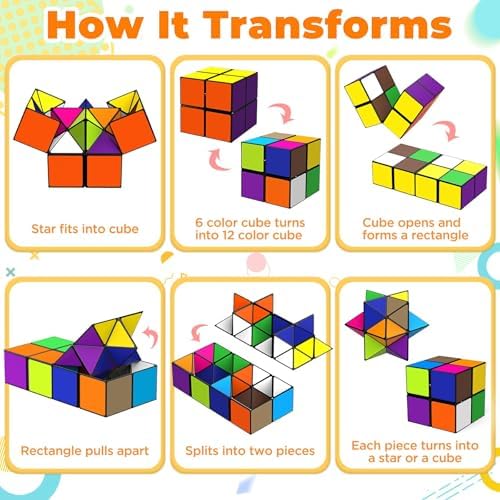 Euclidean Cube Fidget Toys for Kids 2 in 1 Star Cube Magic Cube Puzzle Toys - Image 3