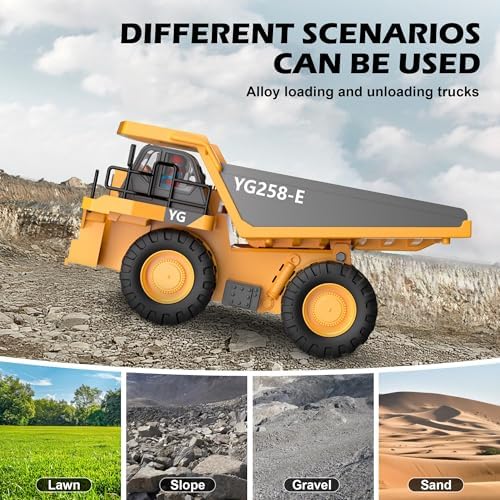 Remote Control Dump Truck RC 1/20 Fully FunctionalEngineering Vehicle, 9 Channel Dump Truck Toy 2.4Ghz with Lights andSounds, for Kids Aged - Image 6