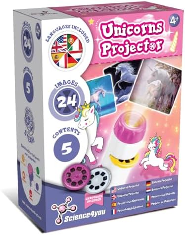 Science4you Unicorn Torch Projector for Kids - Unicorn Toy for Kids with 24 Images and Poster Included, Toys, Games, Gifts for Boys and Girls Age 4 5 6 7+ Year Olds by Science4you