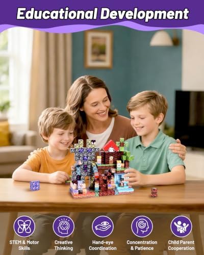 330PCS 0.8in Magnetic Blocks STEM Toy for Toddler Boys Girls Ages 3-12 - Image 6
