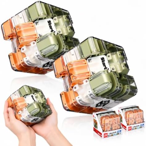 1 Sets Large Labyrinth 3D Maze Cube Puzzle Maze Game Gravity 3D Puzzle Cube Brain Teaser Ball Games for Kids Education Sensory Toys Gift for Adults (Classical,Green) by Wovnet