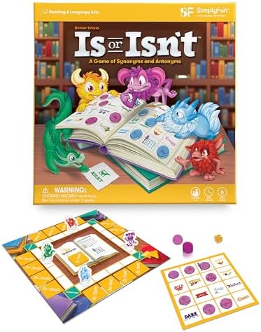 SimplyFun is or Isn’t - Expand Vocabulary Skills by Identifying Synonyms and Antonyms - an Engaging and Educational Bingo Game for Kids - for 2 to 5 Players, Ages 6 & Up by SimplyFun
