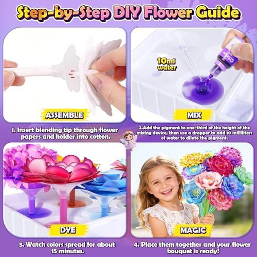 DIY Flower Craft Kits Magic Dyeing Florist Bouquet Maker Art Supplies Arts - Image 5