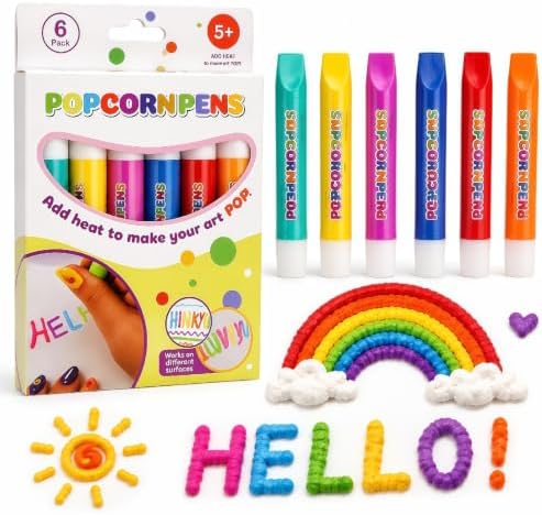 6-Color 3D Puffy Pens, DIY Art Set for Kids 6+ by Unknown