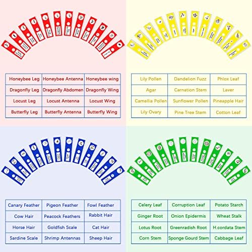 Yexiya 120 Pcs Prepared Microscope Slides, 48 Different Patterns Animals Plants Insects Specimens for Kids, Students Biology Science School Lab Microscope Accessories - Image 4