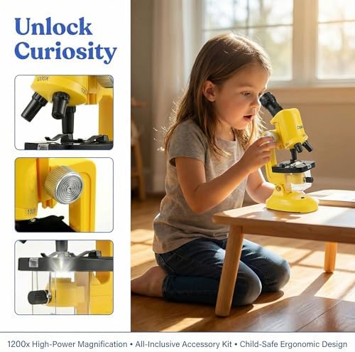 Little World Kids Microscope with LED Light - 100X/400X/1200X Magnification - Image 4